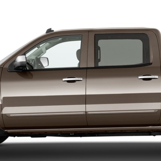  Chevrolet Silverado Crew Cab ChromeLine Painted Body Side Molding 2014 - 2018 / CF-SIL14/SIE-CC