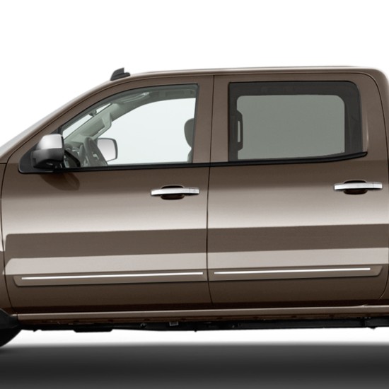  Chevrolet Silverado Crew Cab ChromeLine Painted Body Side Molding 2014 - 2018 / CF2-SIL14/SIE-CC