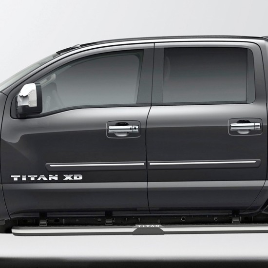  Nissan Titan Crew Cab ChromeLine Painted Body Side Molding 2016 - 2023 / CF2-TITAN16-CC