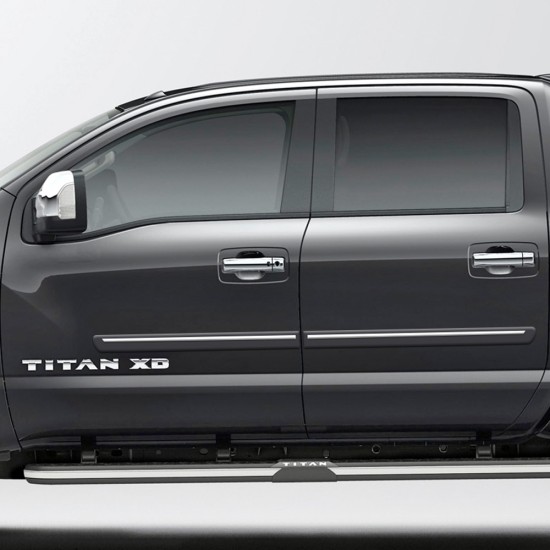 Nissan Titan Crew Cab ChromeLine Painted Body Side Molding 2016 - 2023 / CF2-TITAN16-CC Nissan Titan Crew Cab ChromeLine Painted Body Side Molding 2016 - 2023 / CF2-TITAN16-CC