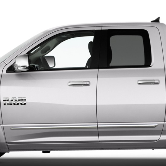  Dodge Ram Quad Cab Chrome Body Side Molding 2009 - 2018 / LCM-RAM09-QC-123