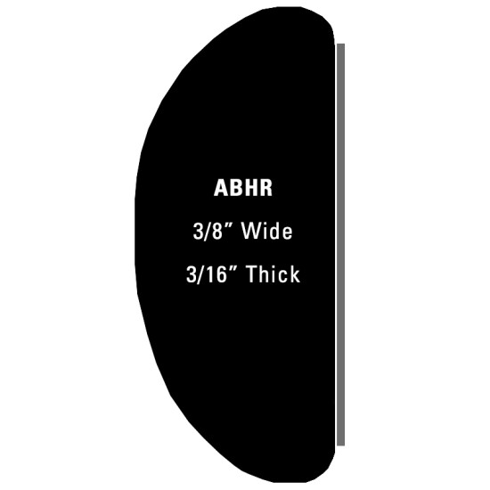 Half Round Wheel Well Trim; 50' Roll - 3/8” Wide, 3/16” Thick / ABHR50