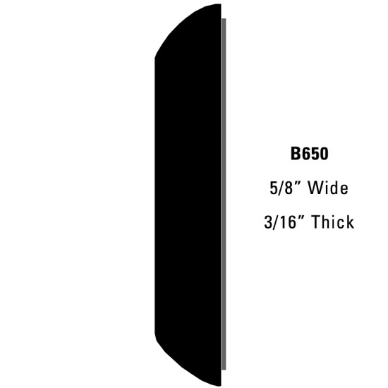 Body Side Molding and Wheel Well Trim; 50' Roll - 5/8” Wide, 3/16” Thick / B65050-R