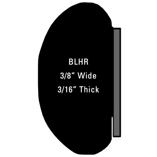Half Round Wheel Well Trim; 50' Roll - 3/8” Wide, 3/16” Thick / BLHR50