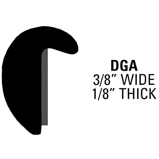 Half Round Door Edge Guard; 50' Roll - 3/8” Wide, 1/8” Thick / DGA50-G