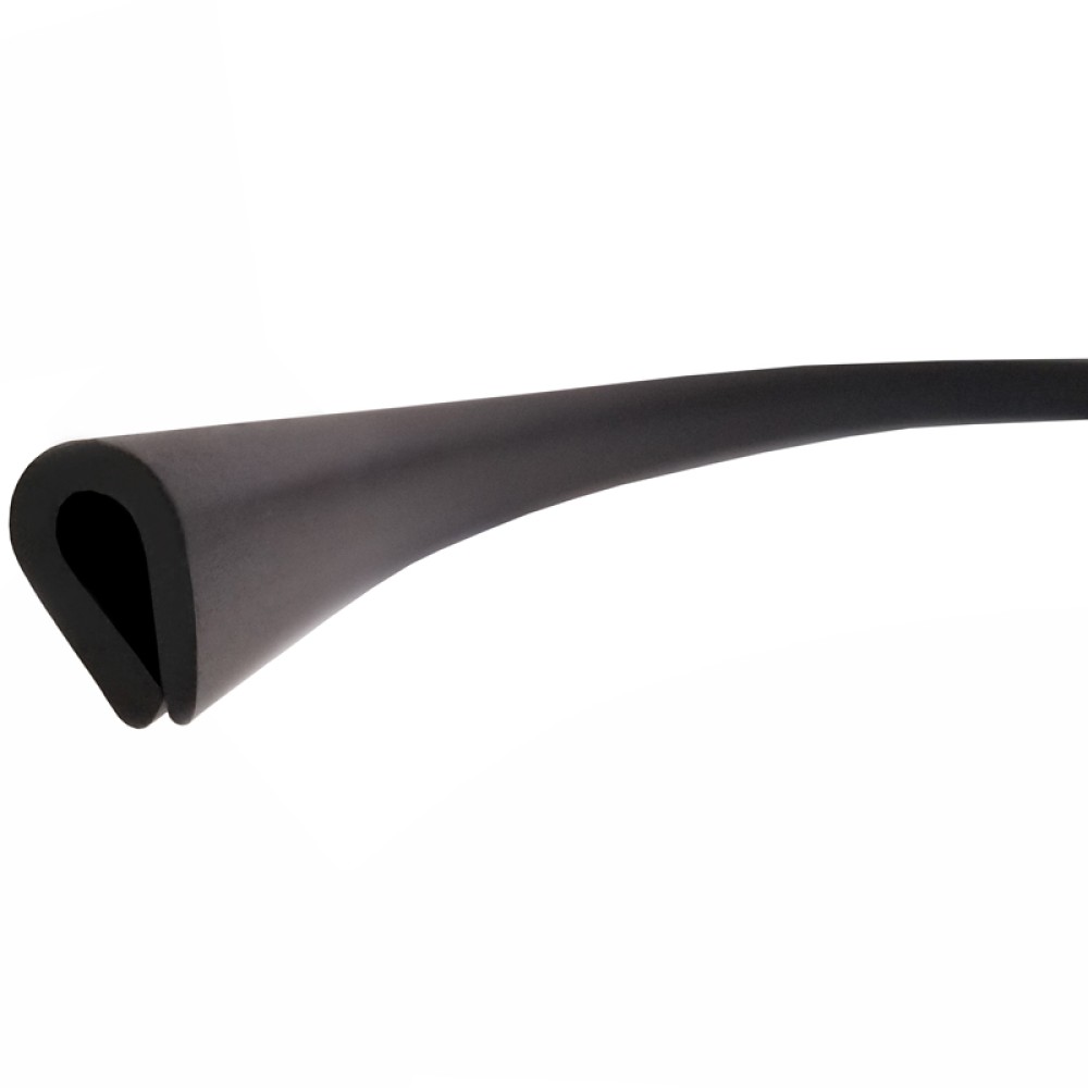 L-Shape Chrome & Black Door Edge Guard; 50' Roll - 3/8