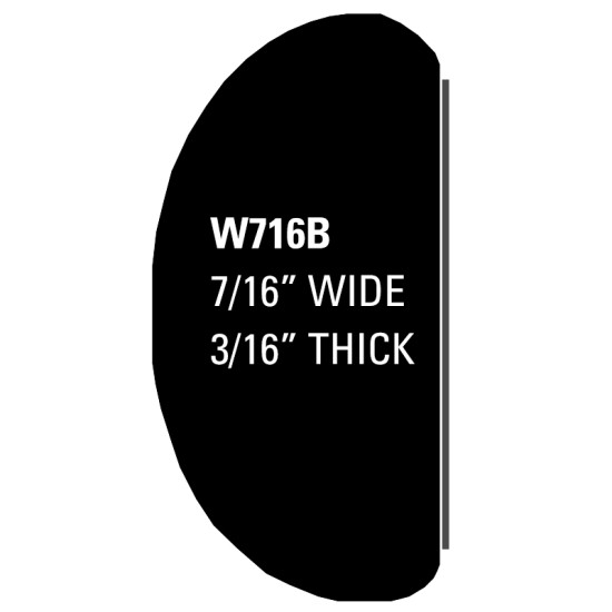 Half Round Wheel Well Molding; 20' Roll - 7/16” Wide, 3/16” Thick / W716B20-S