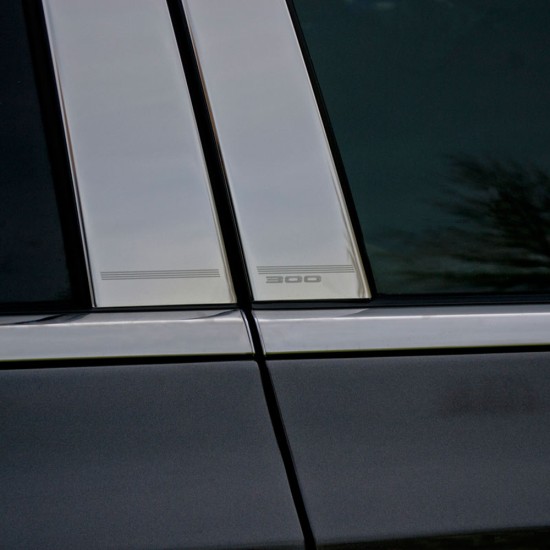 Chrysler 300 Stainless Steel Engraved Pillar Post Covers 2013 - 2020 / PP-30011 Chrysler 300 Stainless Steel Engraved Pillar Post Covers 2013 - 2020 / PP-30011