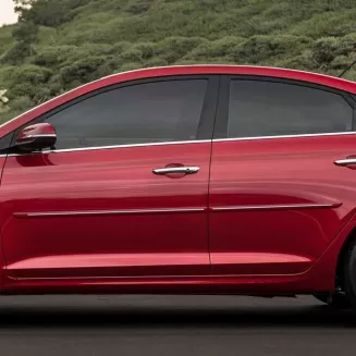 Hyundai Accent Sedan Painted Body Side Moldings with Chrome Inserts 2018 - 2023