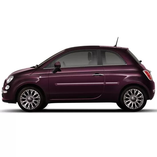 Fiat 500 Painted Body Side Moldings with Chrome Inserts 2012 - 2019