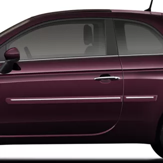 Fiat 500 Painted Body Side Moldings with Chrome Inserts 2012 - 2019