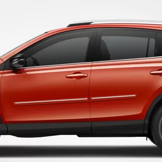 Toyota RAV4 Painted Body Side Moldings with Chrome Inserts 2013 - 2018