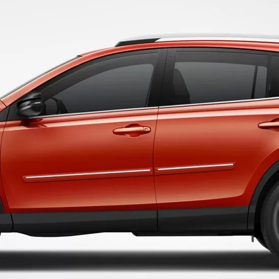 Toyota RAV4 Painted Body Side Moldings with Chrome Inserts 2013 - 2018