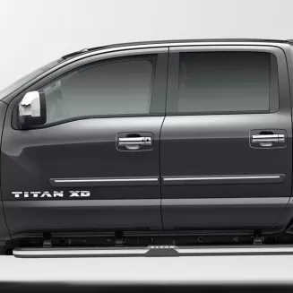Nissan Titan Crew Cab Painted Body Side Moldings with Chrome Inserts 2016 - 2024