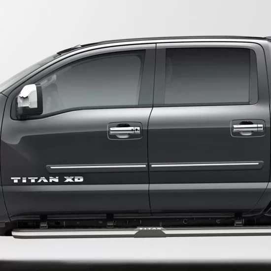 Nissan Titan Crew Cab Painted Body Side Moldings with Chrome Inserts 2016 - 2024