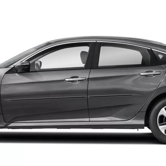 Honda Civic 4 Door Painted Body Side Moldings with Color Inserts 2016 - 2021