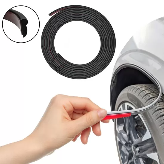 Universal Wheel Well Trim Molding - 18 Ft Roll - 1/2” Wide - Black