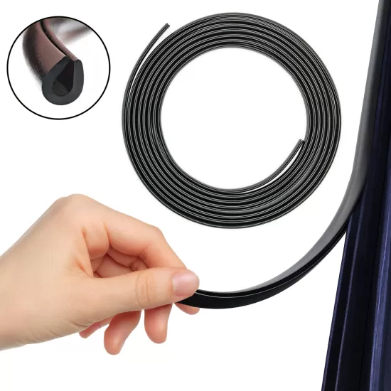 U-Shape Car Door Edge Protector Guard Flexible Trim - 18 Ft Roll - 1/4” Wide - Black