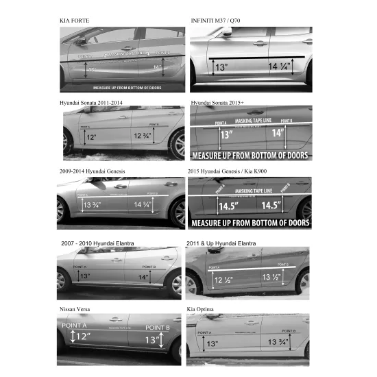 Acura TL Chrome Body Side Moldings 2010 - 2014
