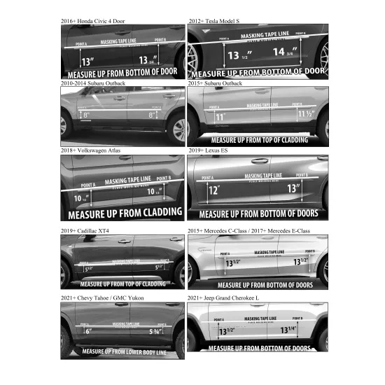 Acura TL Chrome Body Side Moldings 2010 - 2014