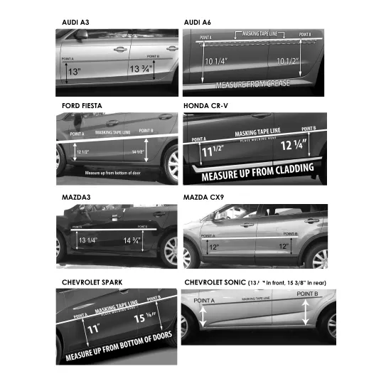 Ford Fiesta Chrome Body Side Moldings 2011 - 2019