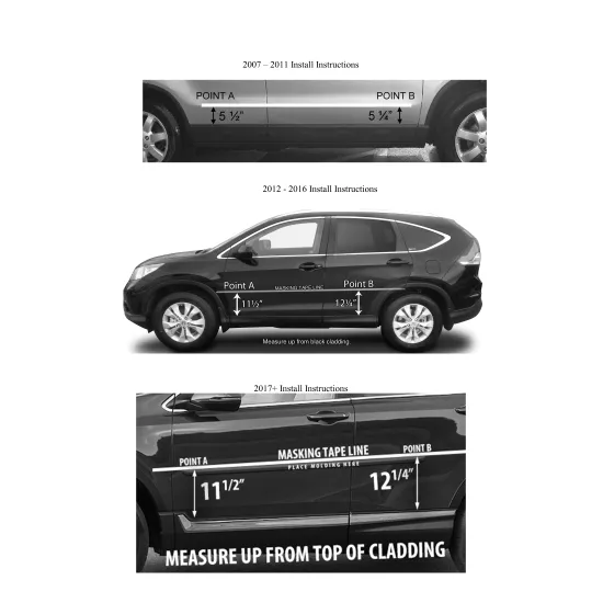 Honda CR-V Painted Body Side Moldings 2007 - 2011