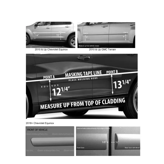 Chevrolet Equinox Painted Body Side Moldings 2018 - 2024