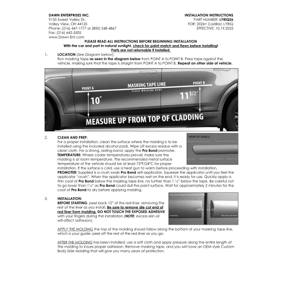 Cadillac LYRIQ Painted Body Side Moldings 2026 - 2027