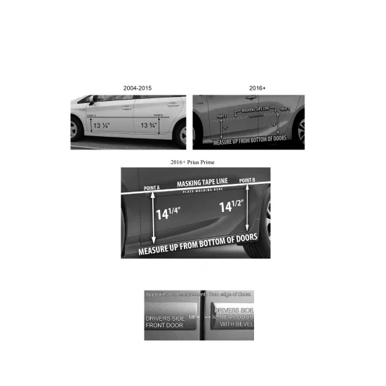 Toyota Prius Painted Body Side Moldings 2010 - 2022